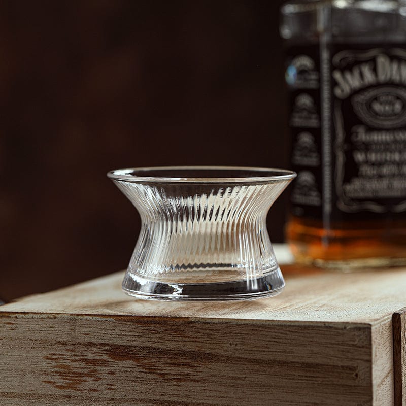 Japanese Style – Rotate Whisky Glass – Slender Waist – Crystal – 170 ml – With Coaster - Mood4whisky