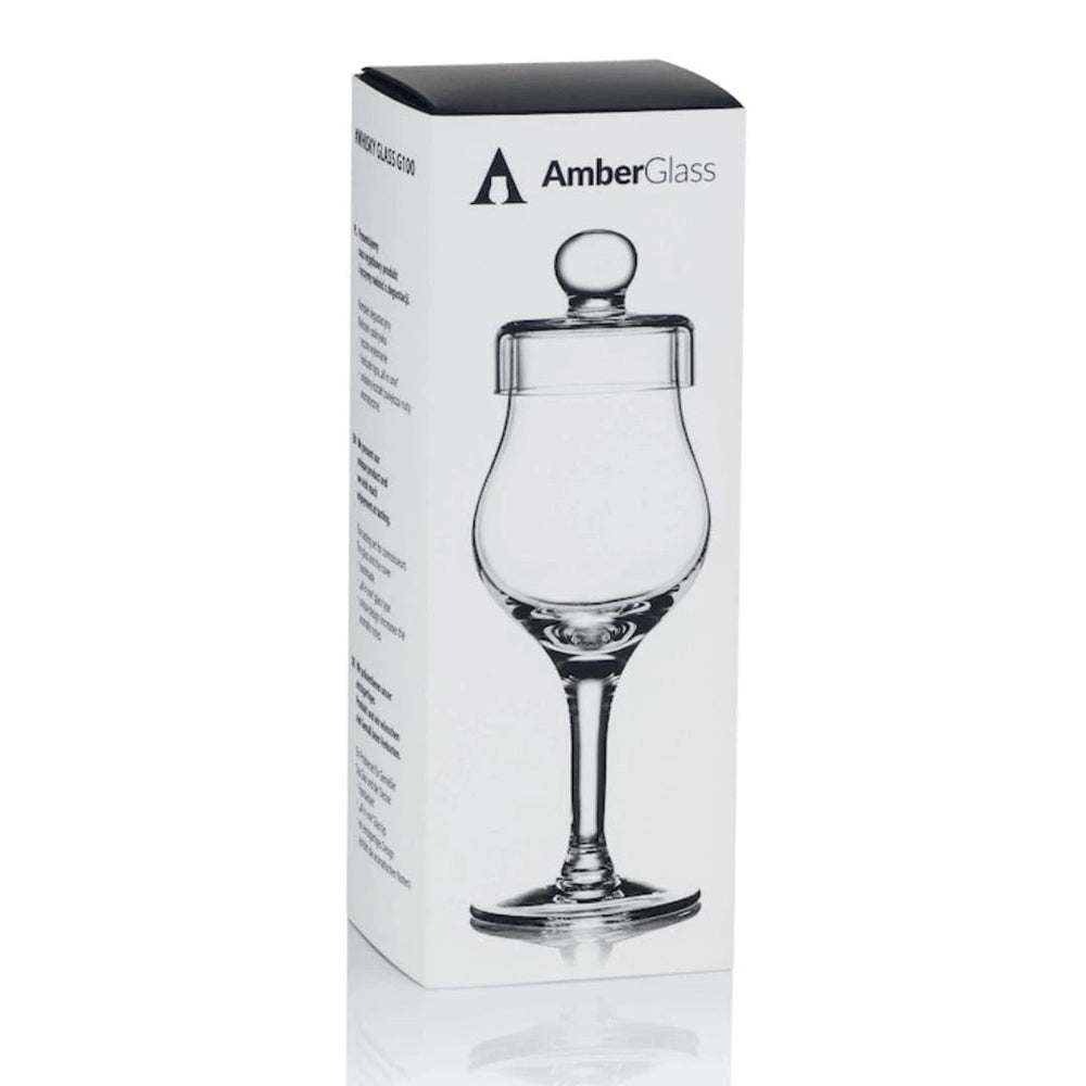 Whisky Glass G100 – 100 ml – with Lid – Hand - Blown – Amber Glass - Mood4whisky