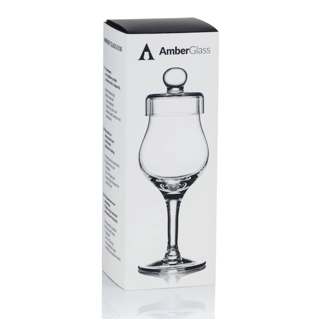 Whisky Glass G100 – 100 ml – with Lid – Hand - Blown – Amber Glass - Mood4whisky