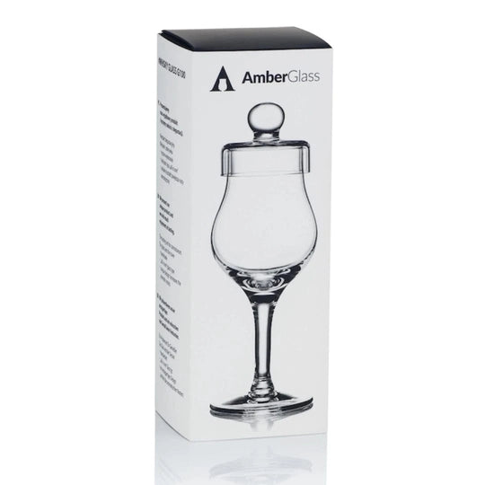 Whisky Glass G100 – 100 ml – with Lid – Hand - Blown – Amber Glass - Mood4whisky